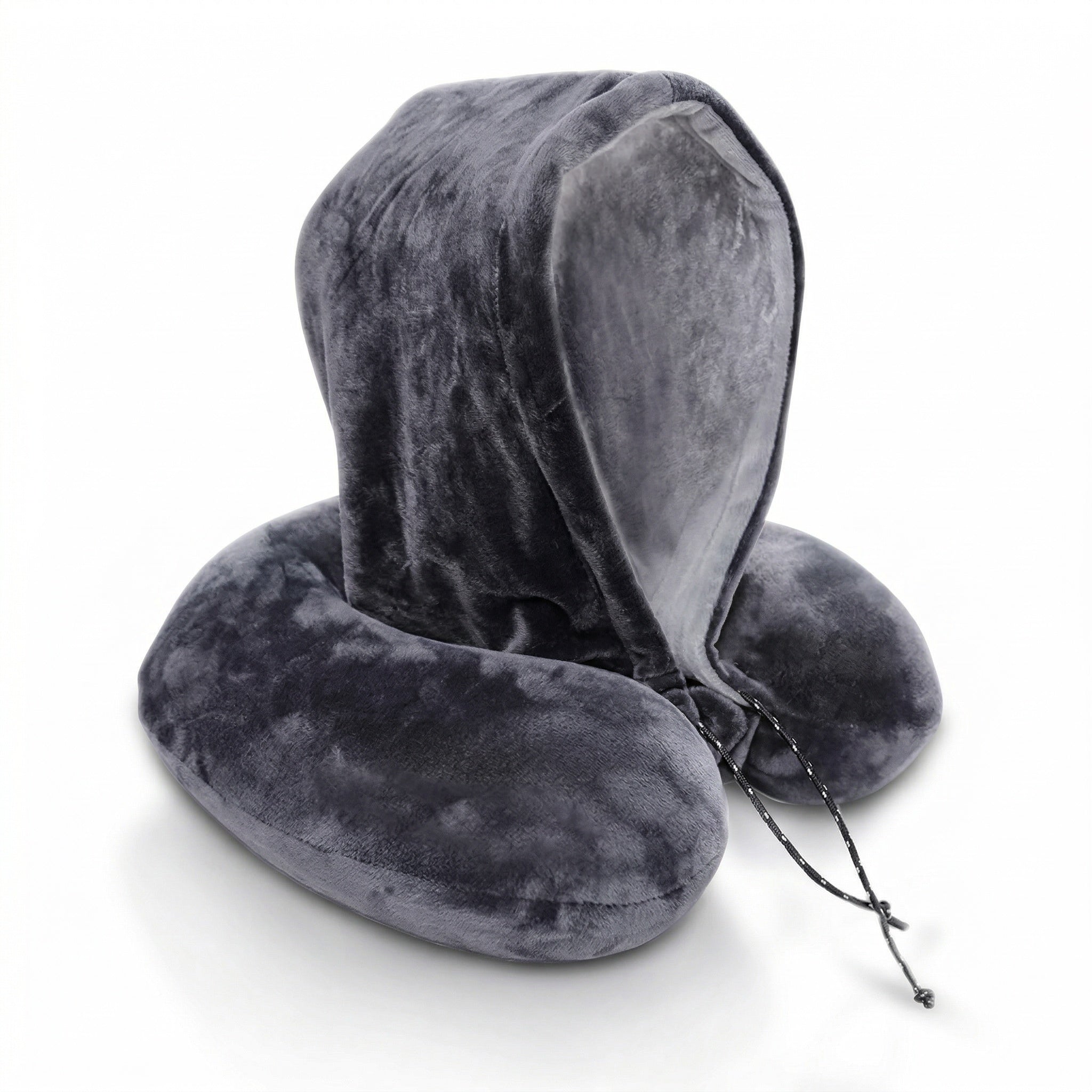Hooded Neck Pillow: Purple x Grey