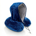 Hooded Neck Pillow: Blue x Grey