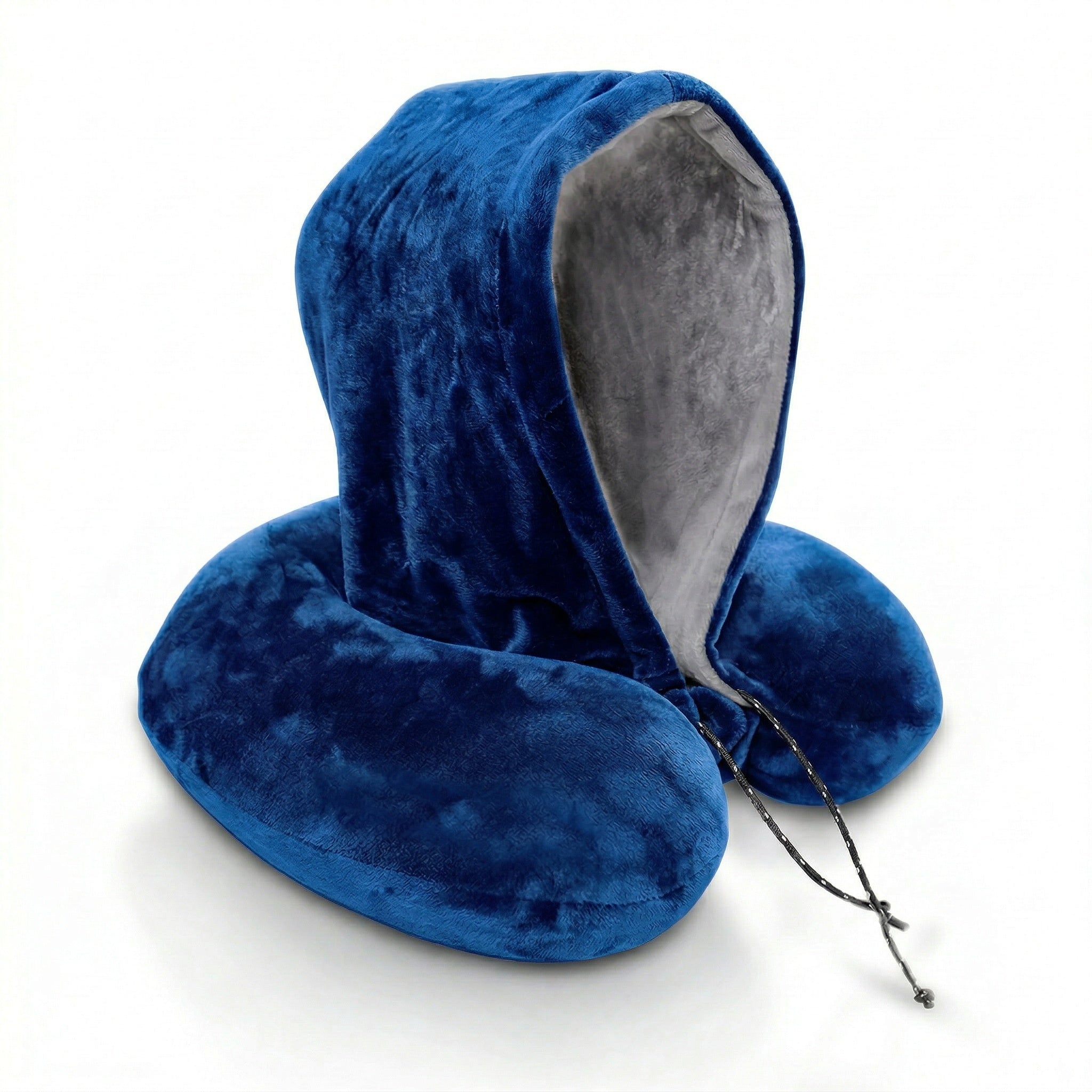 Hooded Neck Pillow: Blue x Grey